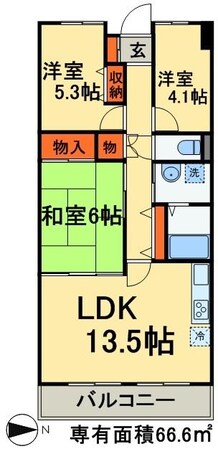 フローラ稲毛の物件間取画像